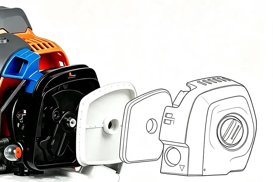 Illustrative exploded parts artwork